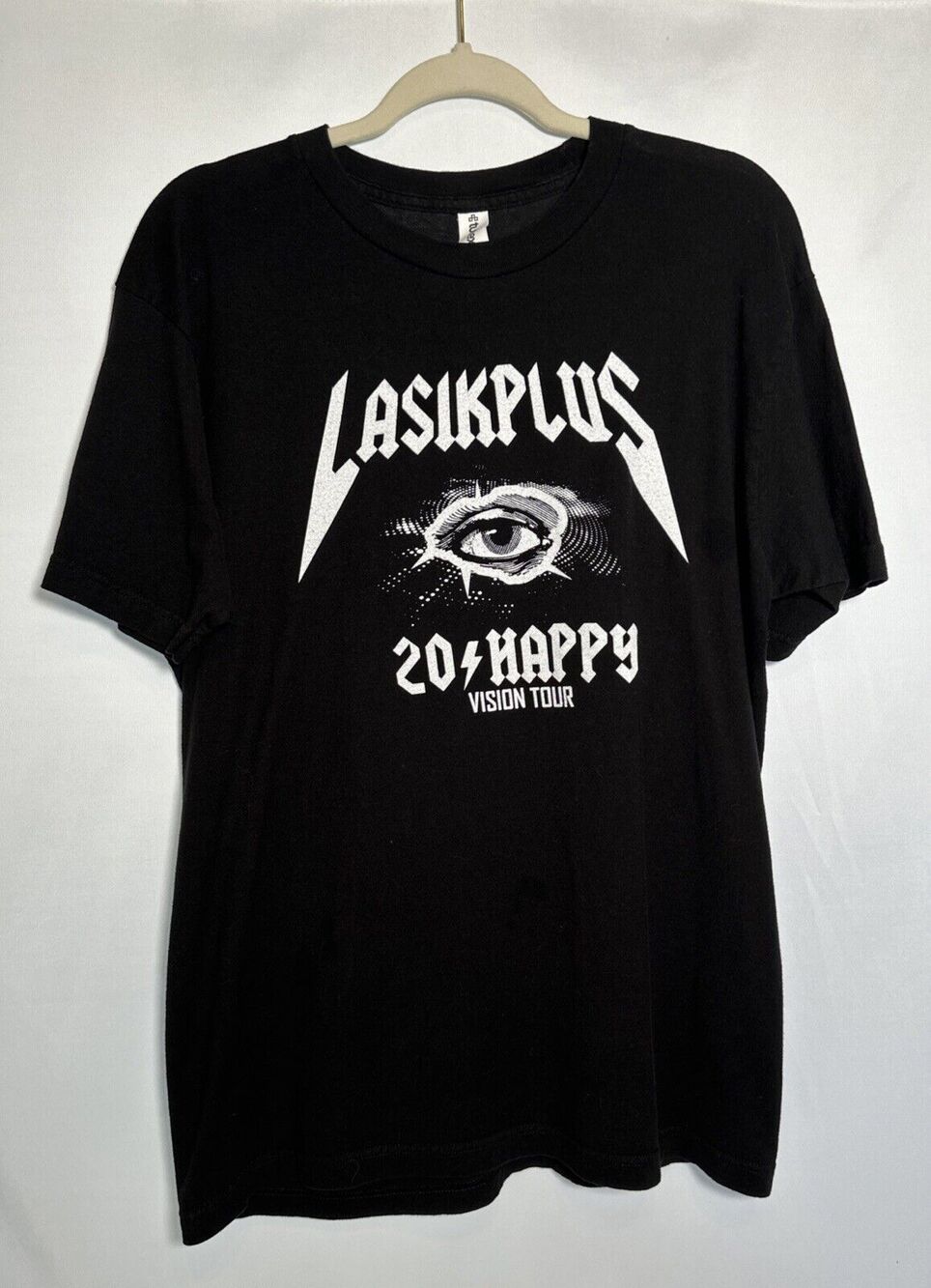 LASIKPLUS 20 HAPPY VISION TOUR CONCERT SHIRT MENS L BLACK TEE